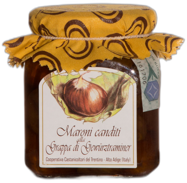 Maroni canditi alla grappa di Gewürztraminer Maroni canditi alla grappa di Gewürztraminer - castagne candite al liquore Gewürztraminer