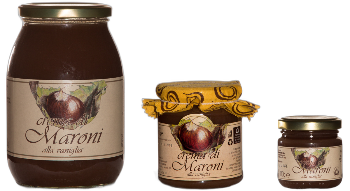 Crema di maroni alla vaniglia – dolce tipico del Trentino in vari formati Crema di maroni alla vaniglia trentina